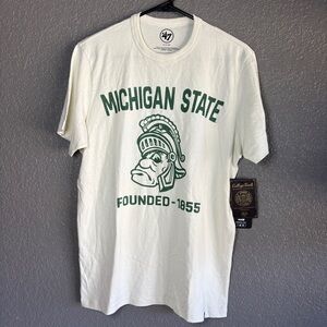 47 Brand Men’s S Michigan State Spartans Logo Cream Tee